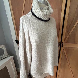 Zara Loose Turtleneck Sweater with Ribbon Tie on Sleeves